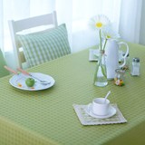 防水防油免洗布艺桌布 欧式田园绿色波点餐桌布 长方形茶几桌布