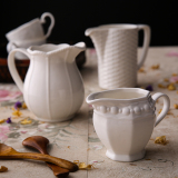 陶瓷纯色咖啡器具奶盅专用奶罐糖罐奶杯奶壶创意浮雕西餐欧式奶缸