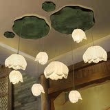 灯客厅吊灯现代新中式茶楼过道灯具创意个性艺术莲花荷花 餐厅中
