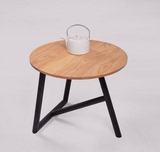 包邮简约现代美式宜家铁艺实木圆形茶几茶桌小圆桌小桌子咖啡桌
