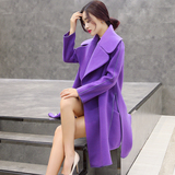 2016春秋新款羊毛呢外套女韩版中长款修身显瘦双面羊绒呢子大衣潮