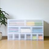 日本原装进口伸和 透明收纳箱抽屉式塑料收纳盒衣柜收纳柜整理箱