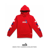 GRAF原创潮牌星星长颈鹿box logo加绒连帽衫卫衣外套男女白红两色