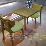 定制 韩式简约西餐厅桌椅咖啡厅奶茶店桌椅 实木休闲甜品店餐桌椅