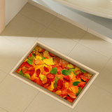 佩格浴室防滑地面贴画洗手间防水地砖3D画卧室地板装饰贴纸3D秋叶