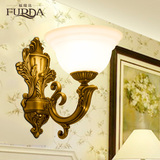 欧式全铜壁灯美式复古客厅墙壁灯饰简欧卧室床头过道LED纯铜灯具