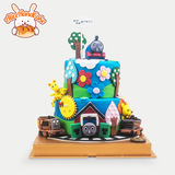 艾利兔 创意翻糖蛋糕定制卡通托马斯儿童生日蛋糕北京配送