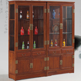 红木家具花梨木酒柜 实木仿古中式 书柜带玻璃门展示柜陈列柜特价