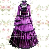 紫色Lolita哥特式蕾丝完美气质长裙 公主宫廷洋装 cosplay服定制