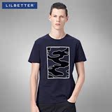 Lilbetter男士短袖 植绒T恤纯棉半袖青少年体恤修身型半截袖男潮