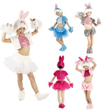 塔大熊 儿童六一节卡通动物表演 舞台演出服装兔子小白兔2套包邮