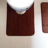 珊瑚绒U型两件套马桶垫厕所地垫卫生间防滑踩脚垫浴室吸水地毯
