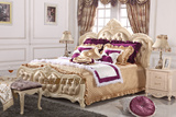 珍妮娜家纺欧式床笠11件套奢华土豪金搭配深紫色定制床品样板房