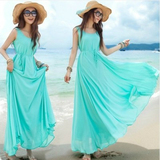 香港代购女装夏季新款大码波西米亚长裙海边吊带沙滩裙雪纺连衣裙