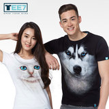 TEE7-新款夏装3D立体 情侣T恤 动物情缘全棉半袖圆领男女短袖