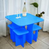 [转卖]欧式小户型阳台桌椅现代简约白色咖啡桌创意小方桌茶几椅