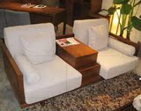 上海厂家直销实木家具订做水曲柳全实木沙发柚木色组合1+2+3沙发