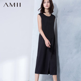 艾米Amii女装旗舰店2016夏季新款大码短袖连衣裙女中长裙子夏天