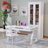 实木电脑桌书桌椅个性简约现代白色卧室电脑桌客厅家用实木办公桌