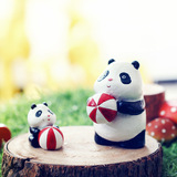 zakka杂货创意功夫熊猫动物摆件景观多肉家居装饰吕生日礼物拍摄
