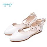 REEMOOR夏季新款鞋子女平跟女鞋舒适铆钉凉鞋尖头单鞋女26H212