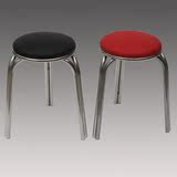 包邮不锈钢圆凳子时尚家用餐凳塑料凳折叠凳椅子加厚型凳子三脚凳