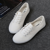 2015韩国ulzzang白色鞋子小白鞋 夏季帆布鞋平底板鞋学生女款单鞋