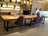 美式复古做旧风格 酒店实木餐桌椅组合 长方形电脑桌会议室办公台