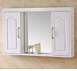 实木浴室镜柜镜箱隐藏式镜柜 洗手间壁挂置物柜卫生间镜子带置架