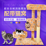 小爪印小型猫爬架 猫树洞猫窝猫跳台猫抓板猫瞭望台 猫咪玩具C