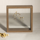 原木色现代简约植物标本双面玻璃相框6寸7寸木质创意摆台装饰画框