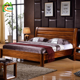 简约中式现代全实木床1.5 1.8米高箱储物 纯胡桃木核桃木卧室家具