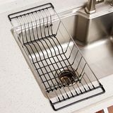 欧润哲 电镀简易晾碗架沥水架 水槽架碗碟架沥水篮 厨房滤水篮