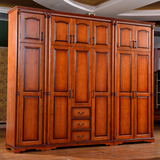 全实木衣柜美式组合整体衣柜二门 三门 四门卧室衣橱欧式实木家具
