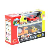 韩国进口Tayo迷你儿童小汽车4件套/仿真警车工程车玩具车套装