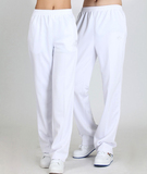 团体加大码白色运动裤长裤男女健身操广场舞白运动裤子白色校裤
