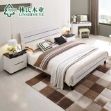 FGRB林氏木业现代板式床双人床1.5M1.8米大床简约床头柜卧室成套B
