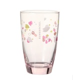 现货 2015日本星巴克樱花限定 冷水樱花玻璃杯 不变色 奶瓶随行杯