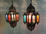漫咖啡厅特色吊灯 异域风情灯饰土耳其摩洛哥风格吊灯彩色玻璃灯