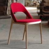 北欧实木餐椅 酒店椅子 创意水曲柳原木色 大师设计实木靠背椅