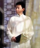 中式婚礼服男汉服古装相声曲艺传统大襟长衫唐装演出长袍民国服装