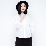 2016春款新款女白衬衣韩版宽松休闲时尚纯棉白色长袖衬衫女上衣