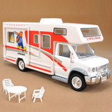 伶俐宝可拆装旅行房车动手DIY声光回力合金汽车模型儿童玩具车