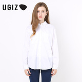 UGIZ韩国女装时尚宽松显瘦淑女气质纯色长袖衬衫UASY107A专柜正品