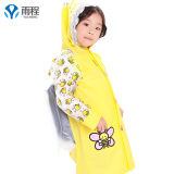 正品儿童雨衣带书包位卡通雨披男女韩国外贸原单加厚学生雨衣包邮