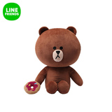 LINE FRIENDS布朗熊坐式玩偶毛绒公仔大号45cm可爱韩版七夕礼物