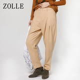 ZOLLE因为小脚休闲裤女式裤子宽松哈伦裤显瘦加厚保暖长裤冬款