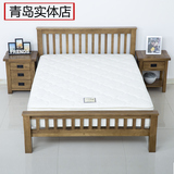 青岛实体店白橡木床纯实木床实木双人床1.2 1.5 1.8米单双人大床