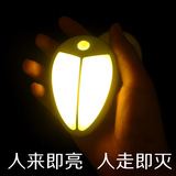爆款甲壳虫创意LED小夜灯3节电池白光控人体感应床头灯婴儿喂奶灯