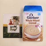 美国代购 Gerber嘉宝米粉2段谷物全麦小麦米粉二段米糊高铁锌227g